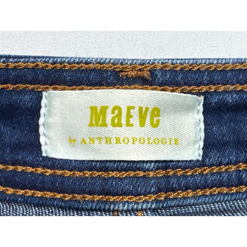 Maeve by Anthropologie Women's Wide Leg Cropped Blue Denim Jeans - 28P (27x24) - Picture 3 of 6